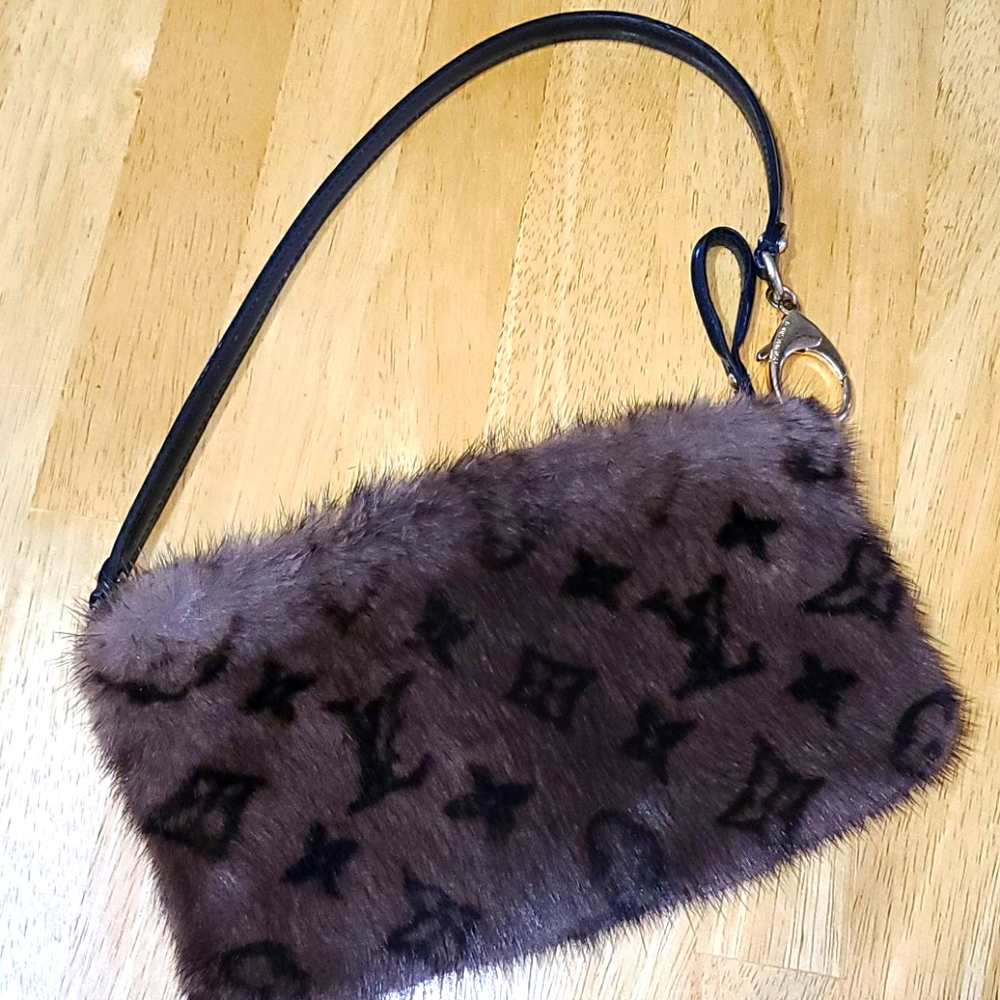 Louis vuitton mink fur clutch